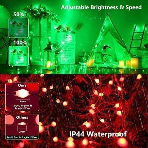 brizlabs Christmas Fairy String Lights 66ft 200 LED Color Changing Fairy Christmas Lights with Remote - Image 5