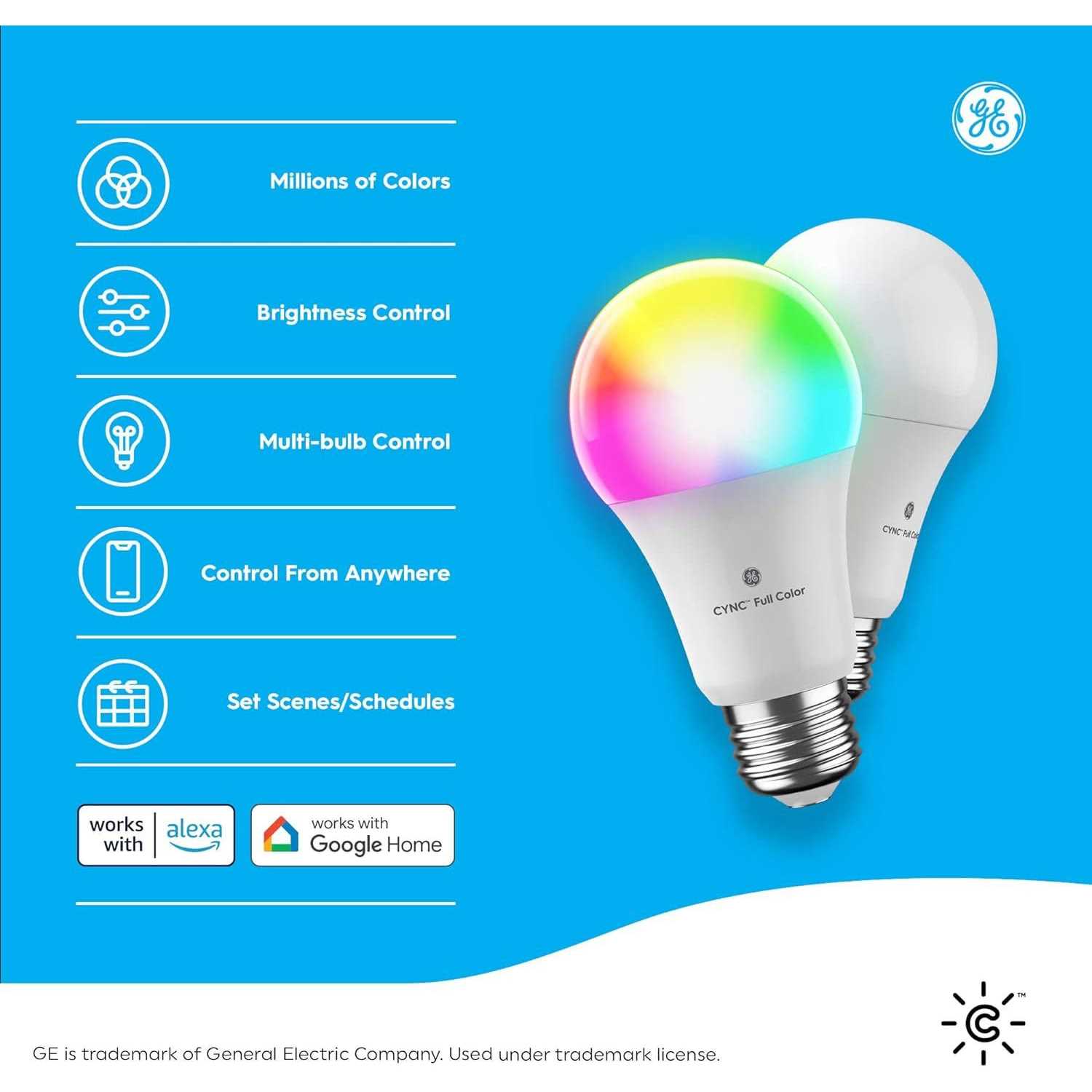 Ge Cync Smart Led Light Bulbs, Color Changing, Bluetooth and Wi-Fi - Image 3