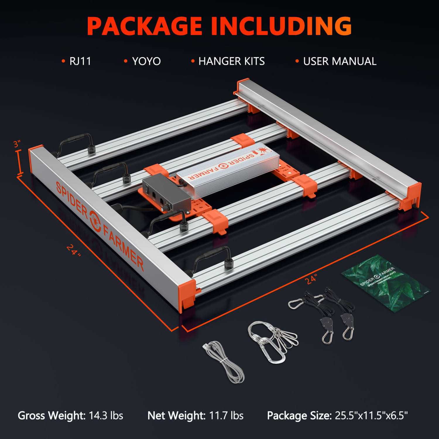Spider Farmer G3000 300W Dimmable Cost-effective Full Spectrum LED Grow Light - Image 3