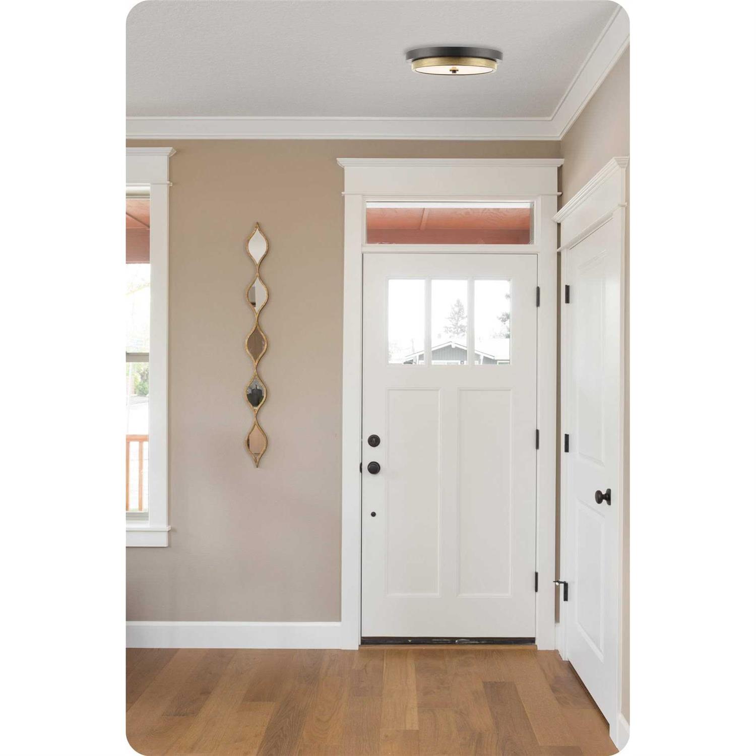 Kira Home Hermosa 14 inch Ceiling Light Integrated 24W Led Round Glass Diffuser - Image 5