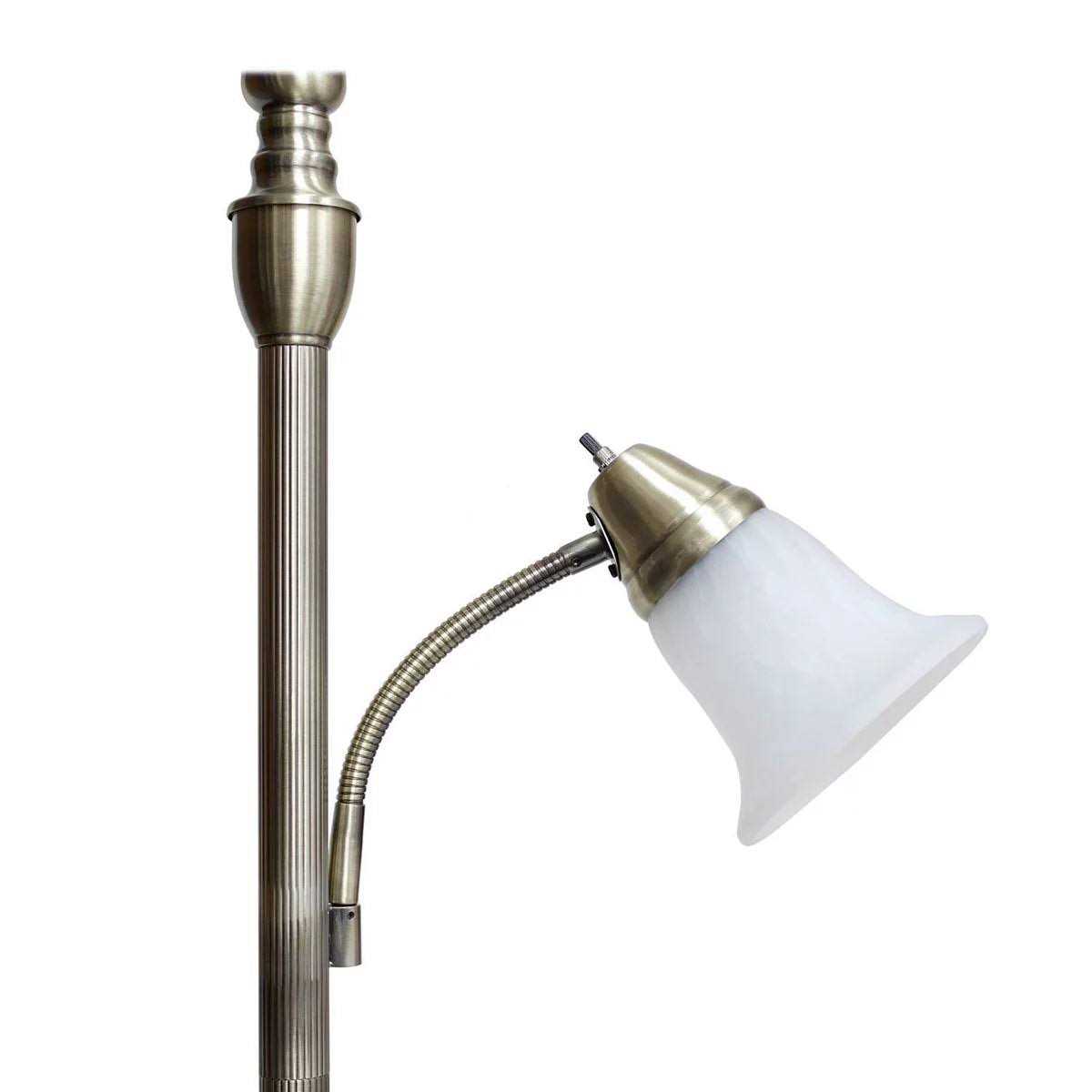 Elegant Designs 2 Light Mother Daughter Floor Lamp with White Marble Glass - Image 5