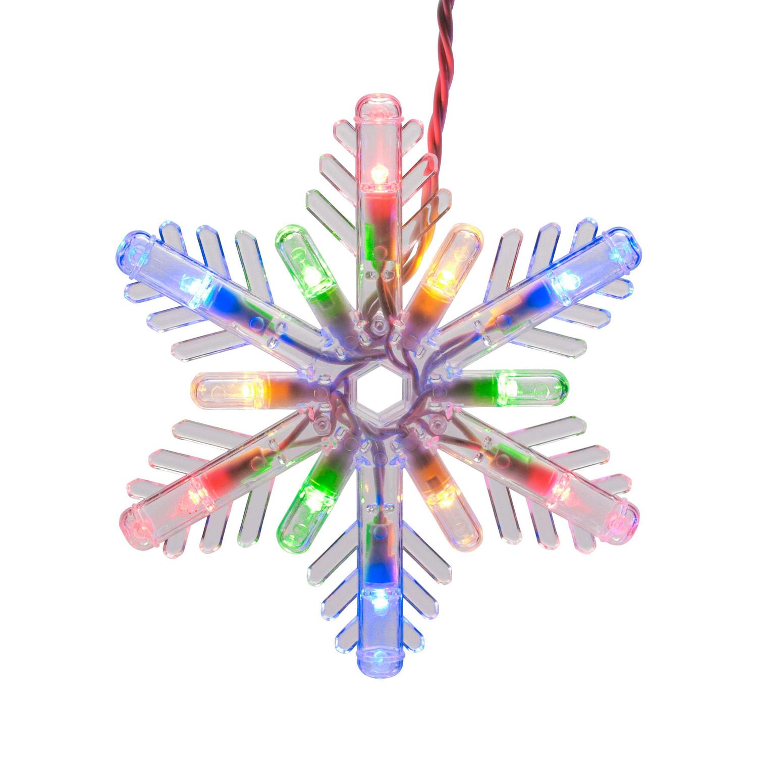 GE Snowflake 8-Count Multi-function Color Changing Mini LED Plug-In Christmas Icicle Lights - Image 4