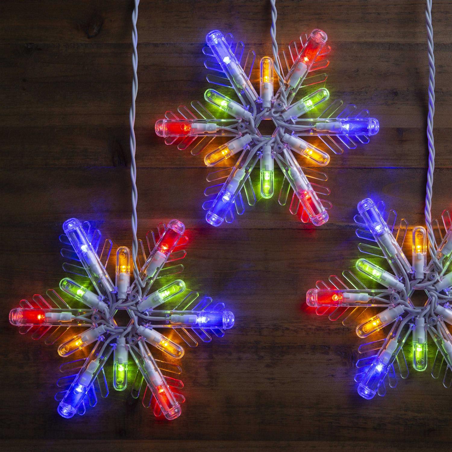 GE Snowflake 8-Count Multi-function Color Changing Mini LED Plug-In Christmas Icicle Lights - Image 5