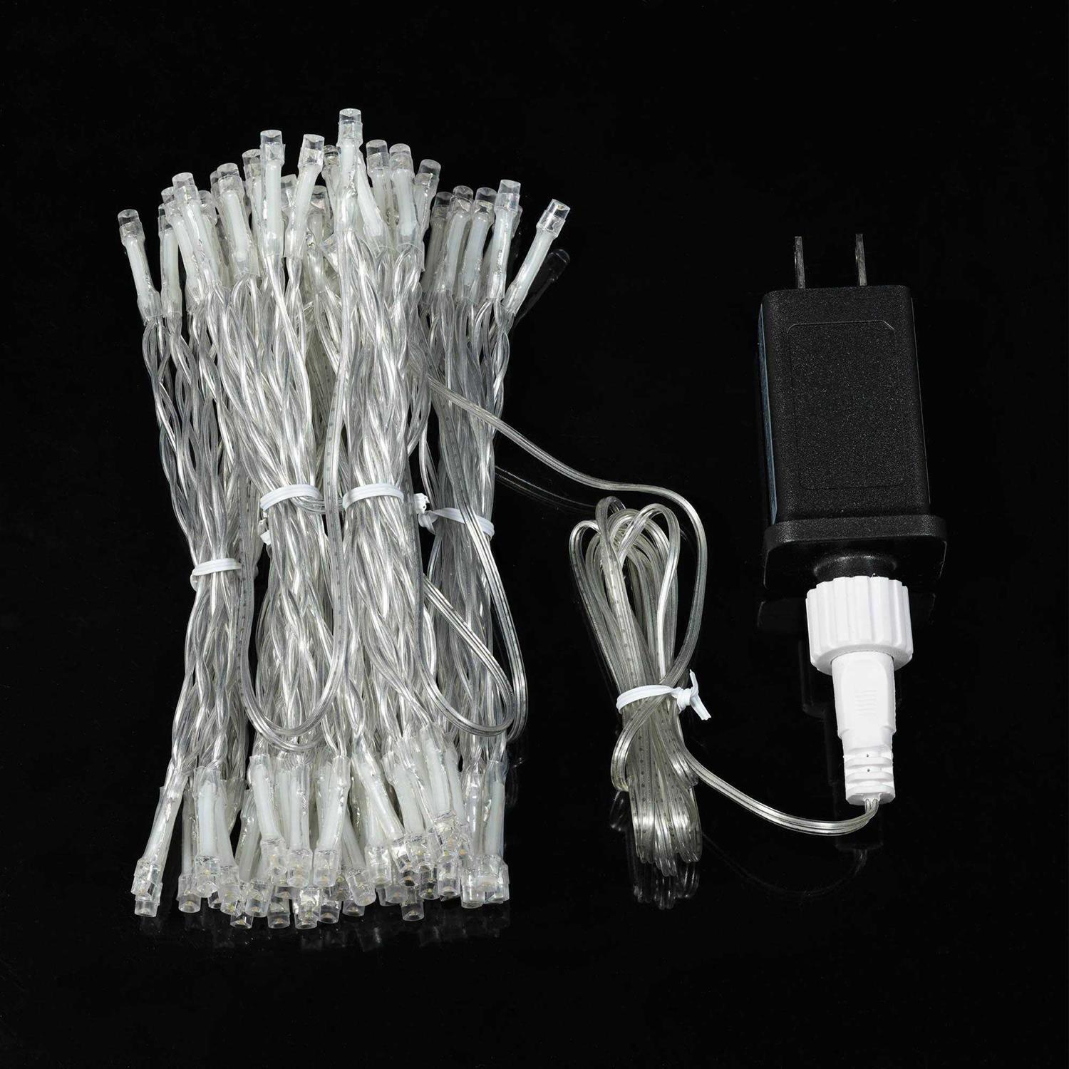 Mainstays 96-Count Indoor Curtain Lights with Warm White LED Light Bulbs - Image 4