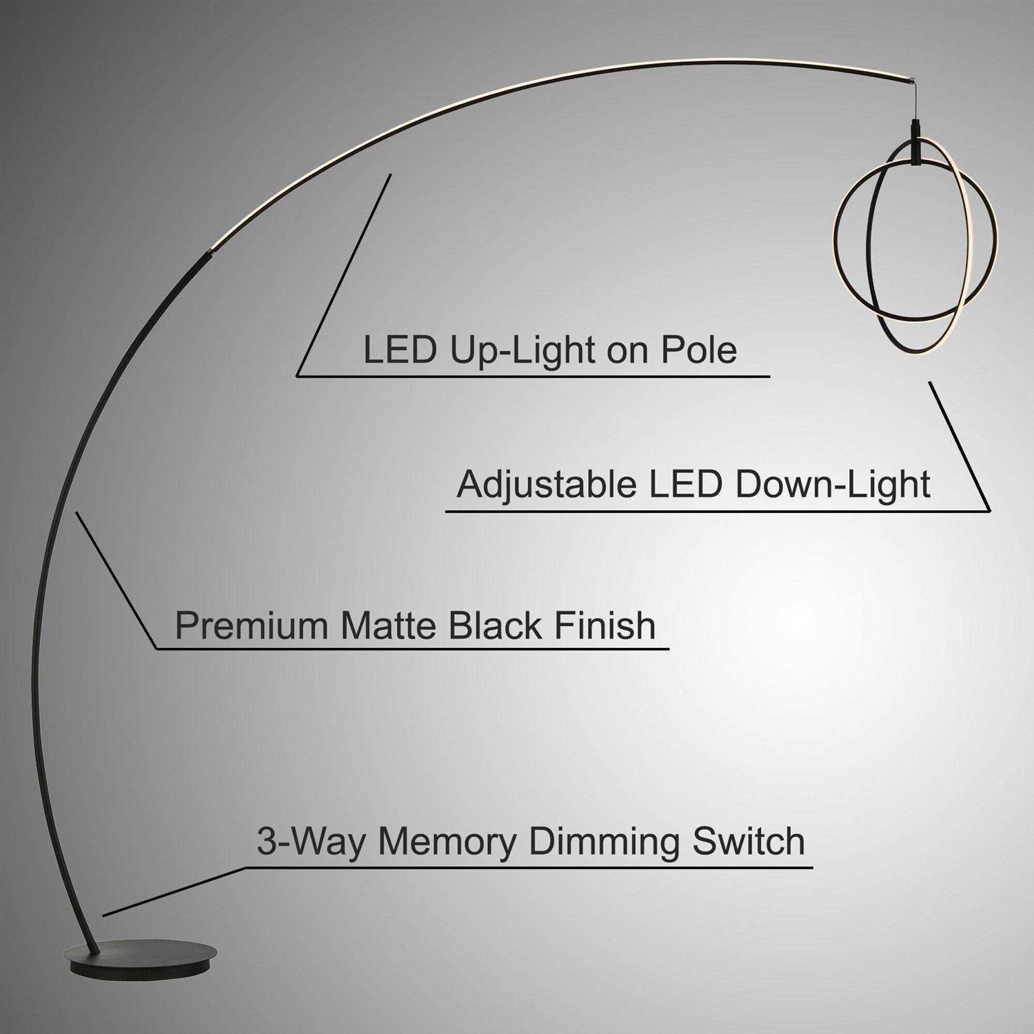Lite Source-LS-83733-Monita 35W 2 LED Arc Floor Lamp-81 Inches - Image 4