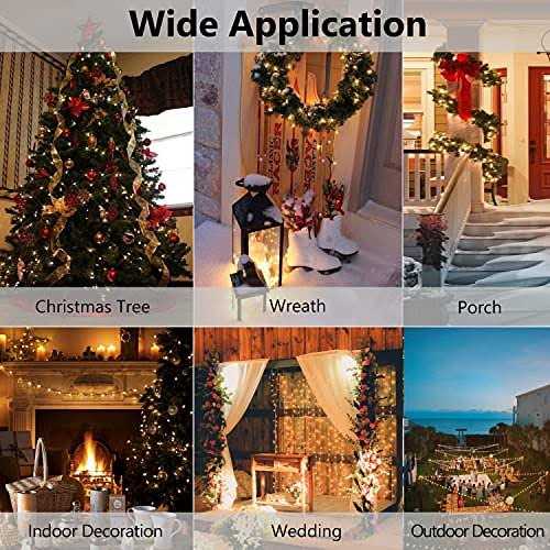 HoliDecor christmas lights battery operated string lights 50 led mini lights 8 modes green wire mini set with timer for Xmas Tree Wreath - Image 3