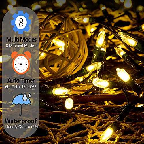HoliDecor christmas lights battery operated string lights 50 led mini lights 8 modes green wire mini set with timer for Xmas Tree Wreath - Image 5