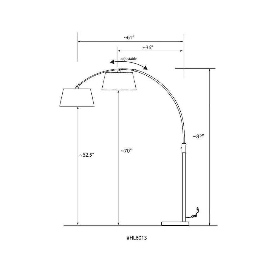 HomeGlam Orbita 82-inch Retractable Dimmable Floor Lamp LED Bulb Drum Shade - Image 3