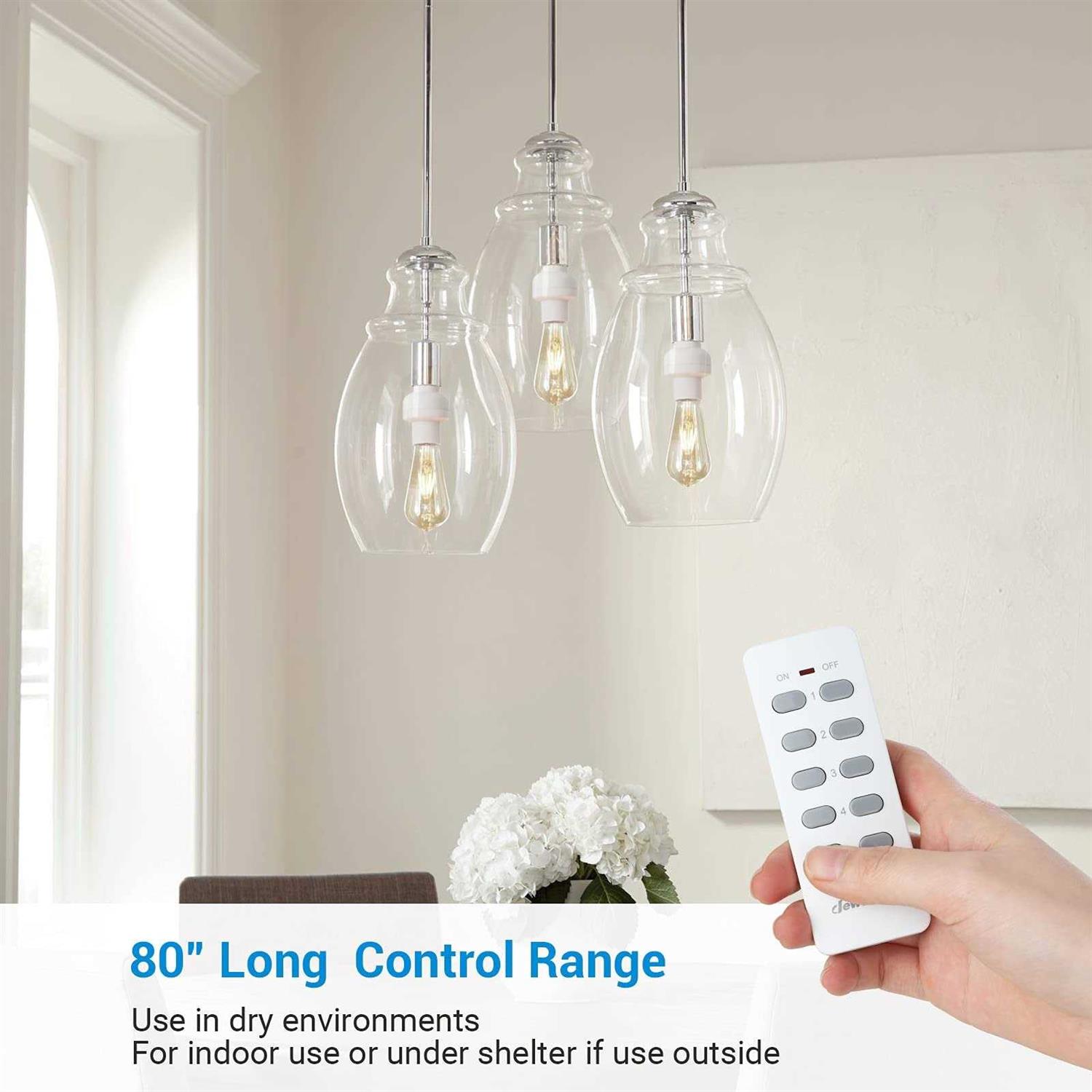 dewenwils Remote Control Light Socket e26/e27 bulb base Wireless Light bulb Socket Switch Kit - Image 5