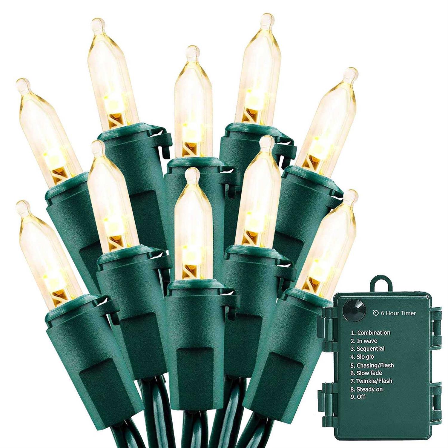 asenek Christmas lights battery operated string lights 50 led string lights mini lights with auto-timer and 8 lighting mode - Image 3