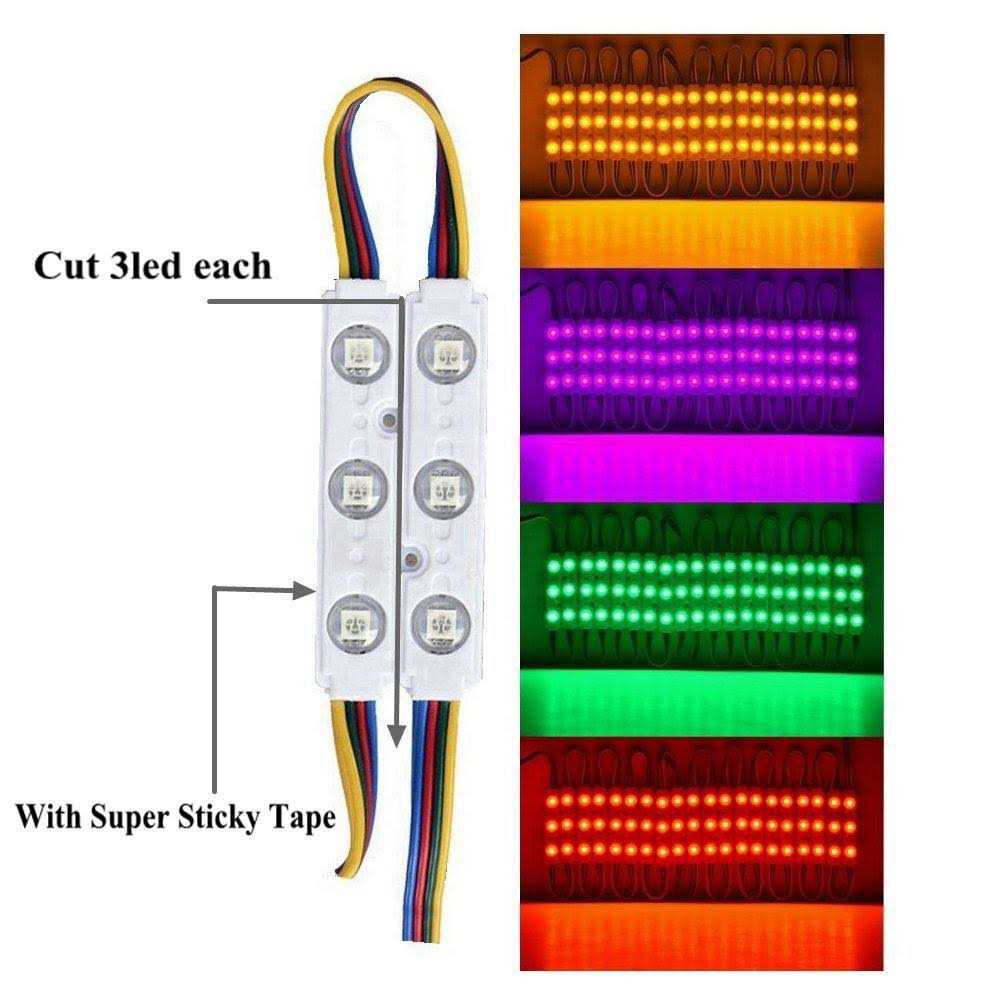 Minbow 10ft storefront window led light kit 5050 rgb injection led module light with power plug and 24 key remote controller - Image 5