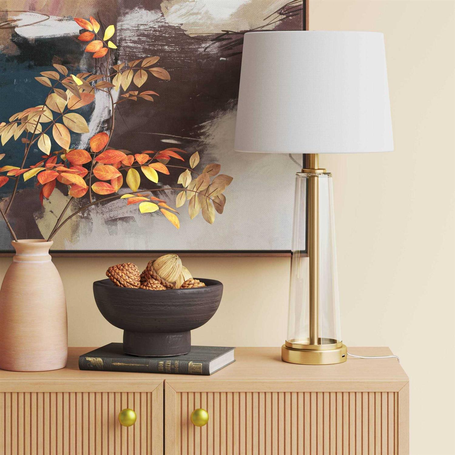 Threshold Tapered Fillable Table Lamp with USB - Image 3