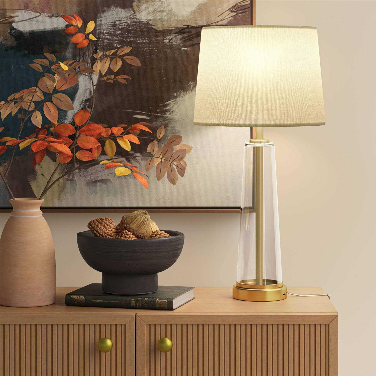 Threshold Tapered Fillable Table Lamp with USB - Image 4