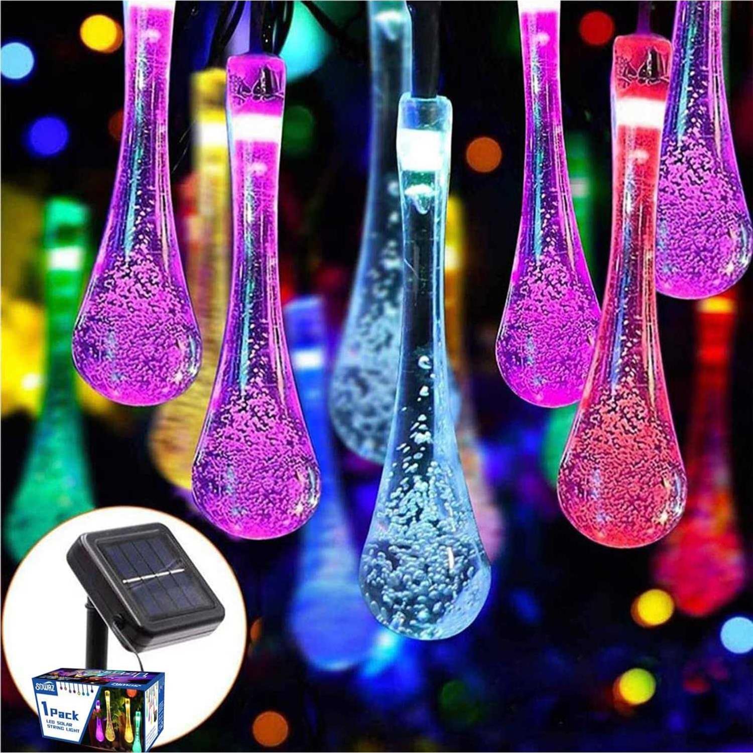 LIGHTSMAX Outdoor 20 ft. Solar Novelty Bulb 30 LED String Light in Multi-Color - Image 4