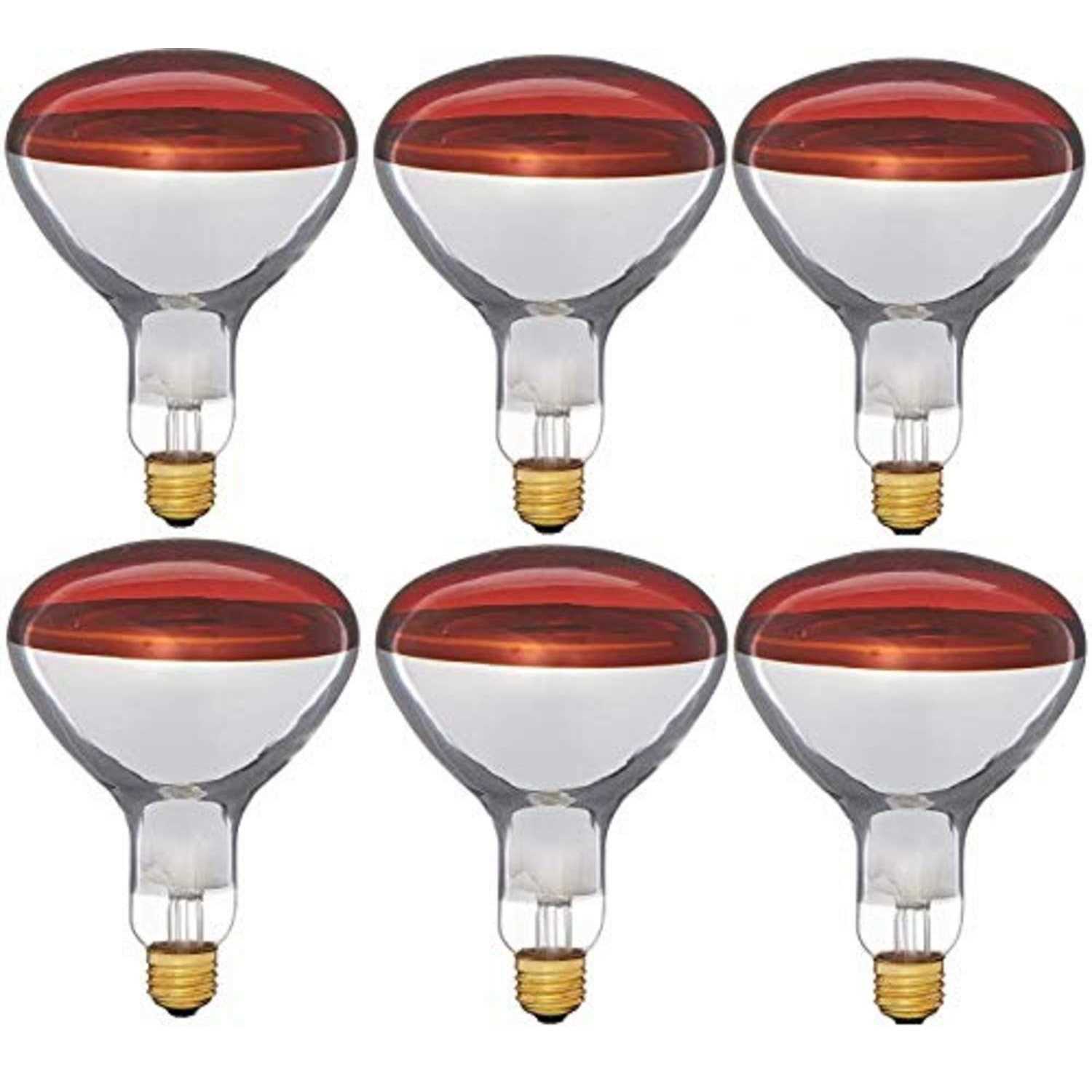 Bulbmaster 250 Watts R40 Red Heat lamp Flood Light Bulbs Infrared Reflector Incandescent Medium E26 Base 1 Pack - Image 3
