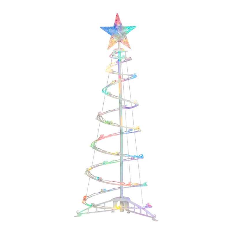 At Home 2-Count Pre-Lit Led Spiral Tree with Multi-Light Random Twinkle - Image 3