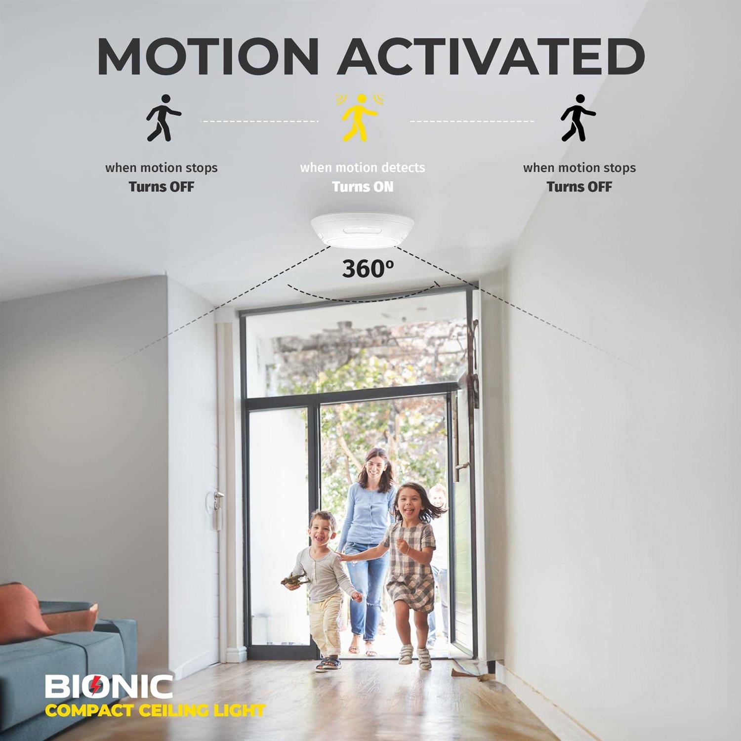 Bell+howell Bionic Ceiling Light Compact Size Wireless Motion Sensor Modern Battery Powered Ceiling Light - Image 5