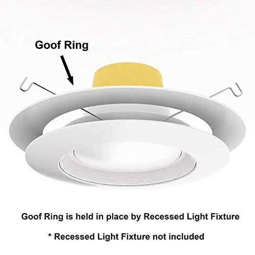 USGL 5 Pack Gloss White Goof Trim Ring for 8 Inch Recessed Can Lighting Down Light - Image 4