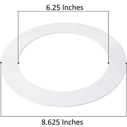 USGL 5 Pack Gloss White Goof Trim Ring for 8 Inch Recessed Can Lighting Down Light - Image 5