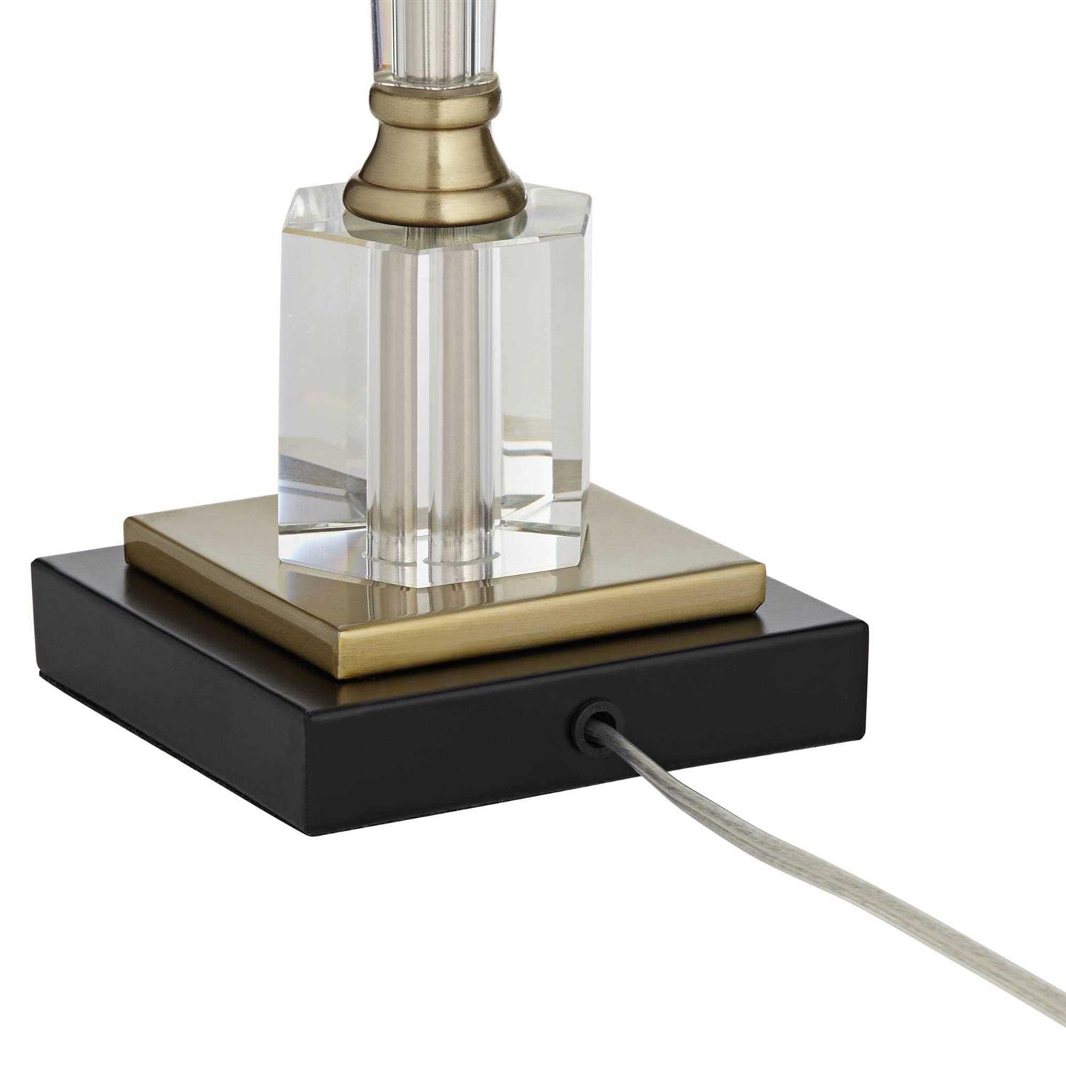 Vienna Full Spectrum Lana Modern Table Lamp 38 1/2 Tall Clear Crystal Glass Column White Drum Shade for Bedroom Living Room Bedside Nightstand Office - Image 4
