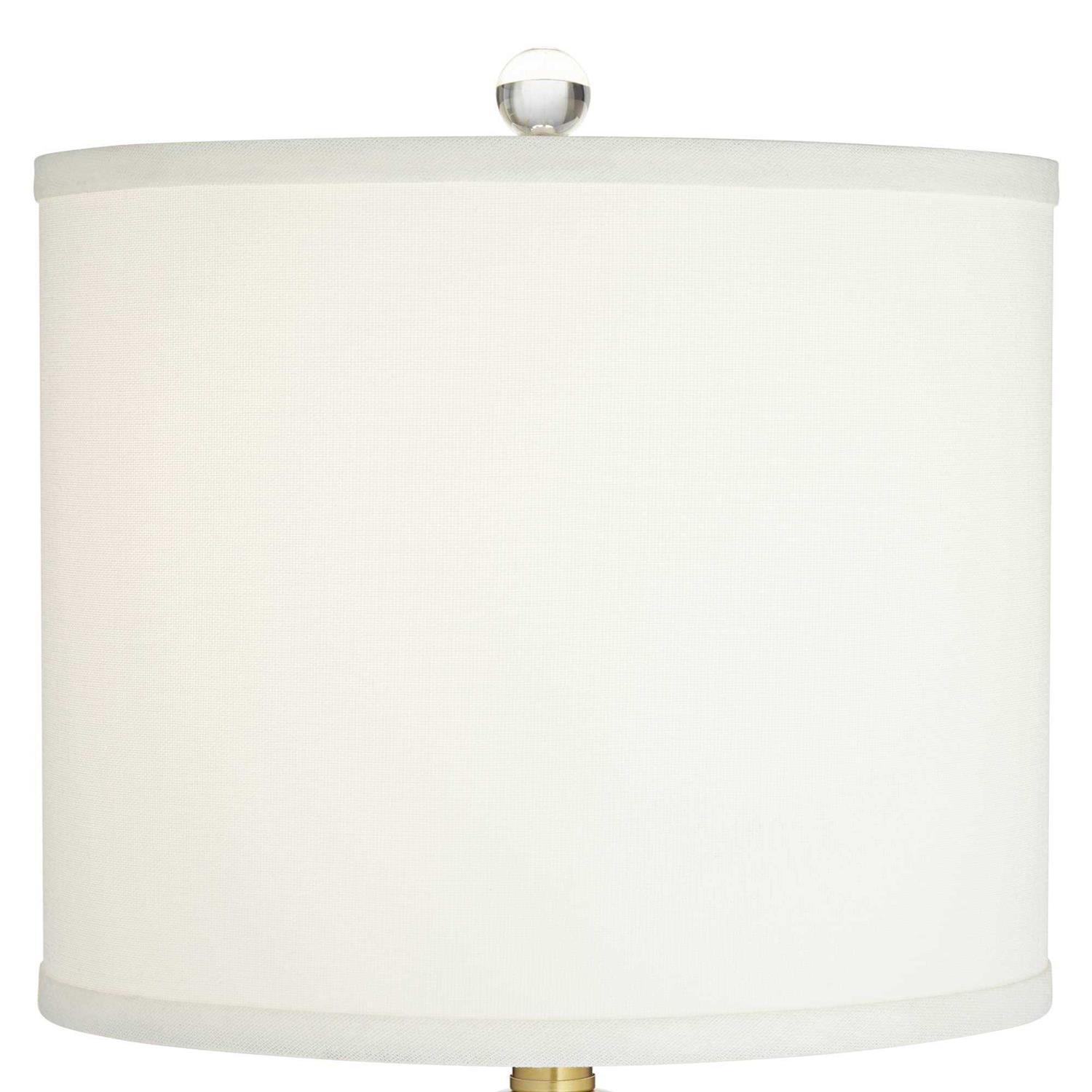 Vienna Full Spectrum Lana Modern Table Lamp 38 1/2 Tall Clear Crystal Glass Column White Drum Shade for Bedroom Living Room Bedside Nightstand Office - Image 5