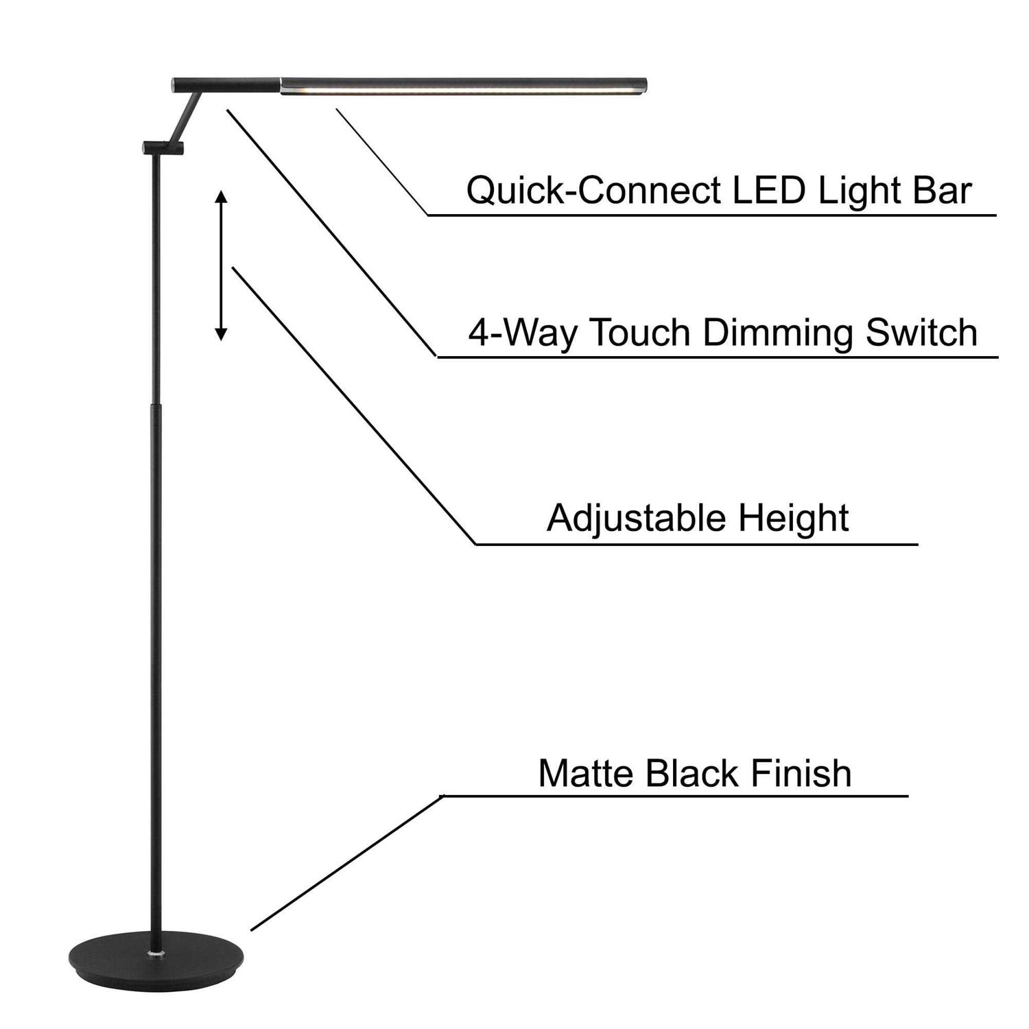 Lite Source-LS-83805BLK-Tilla 12W 1 LED Floor Lamp-59.25 Inches Tall - Image 3