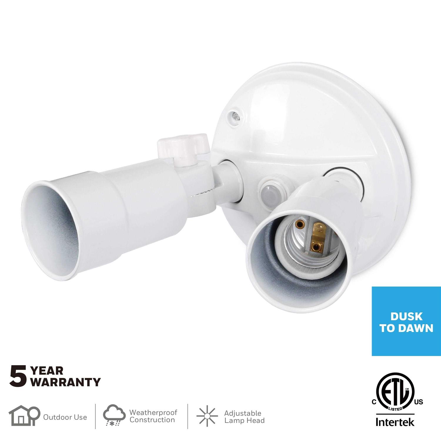 Honeywell Dual Head Outdoor Flood Light in White Finish NO0000B206102 - Image 5