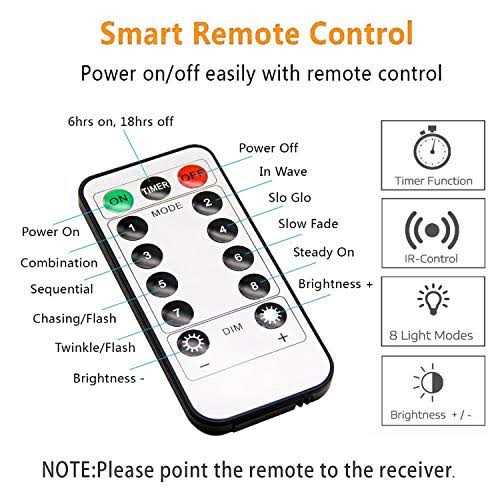 Koxly 2 Pack Battery Operated String Lights with Remote Timer Waterproof 8 Modes String Lights for Bedroom,Garden,Party,Xmas Tree - Image 5