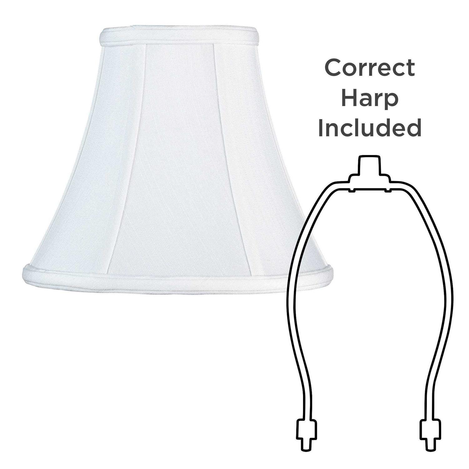 Imperial Shade Set of 2 Round Bell Lamp Shades Small Top x 9 Bottom x 8 Slant x High Spider with Replacement Harp and Finial Fitting - Image 4