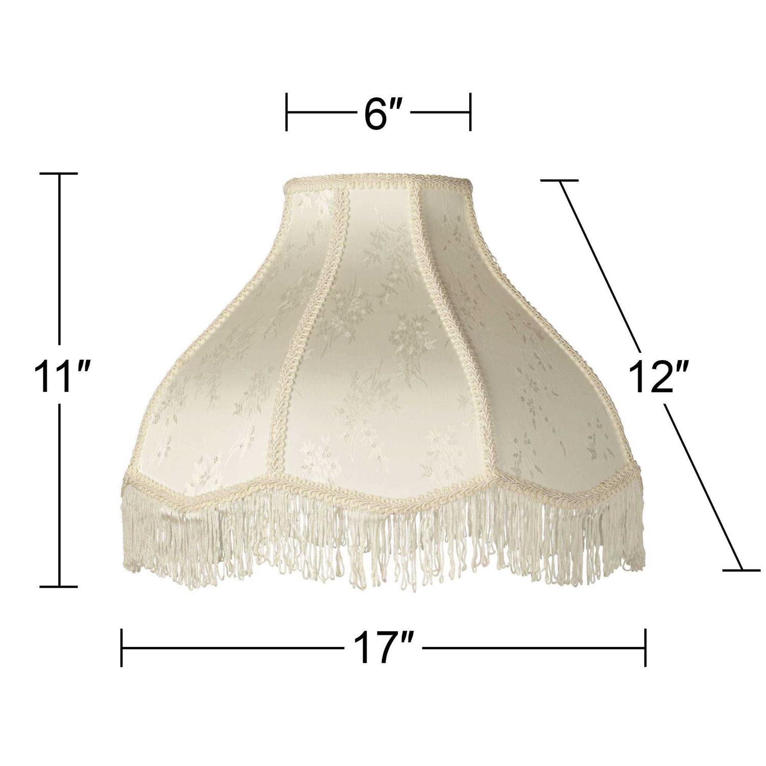 Springcrest Set of 2 Scallop Dome Lamp Shades Cream Large 6 Top x 17 Bottom x 11 High Spider Replacement Harp and Finial Fitting - Image 3