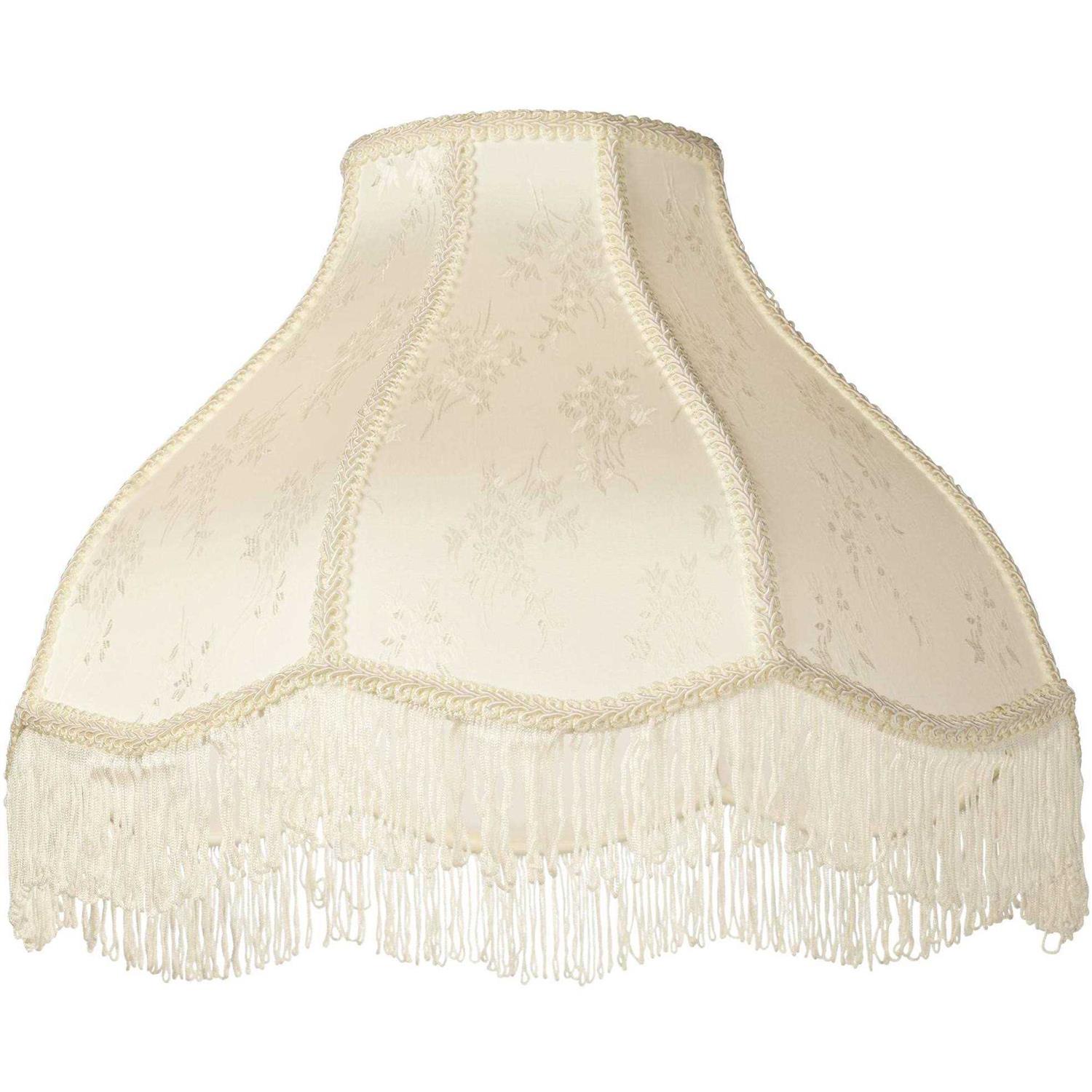 Springcrest Set of 2 Scallop Dome Lamp Shades Cream Large 6 Top x 17 Bottom x 11 High Spider Replacement Harp and Finial Fitting - Image 4