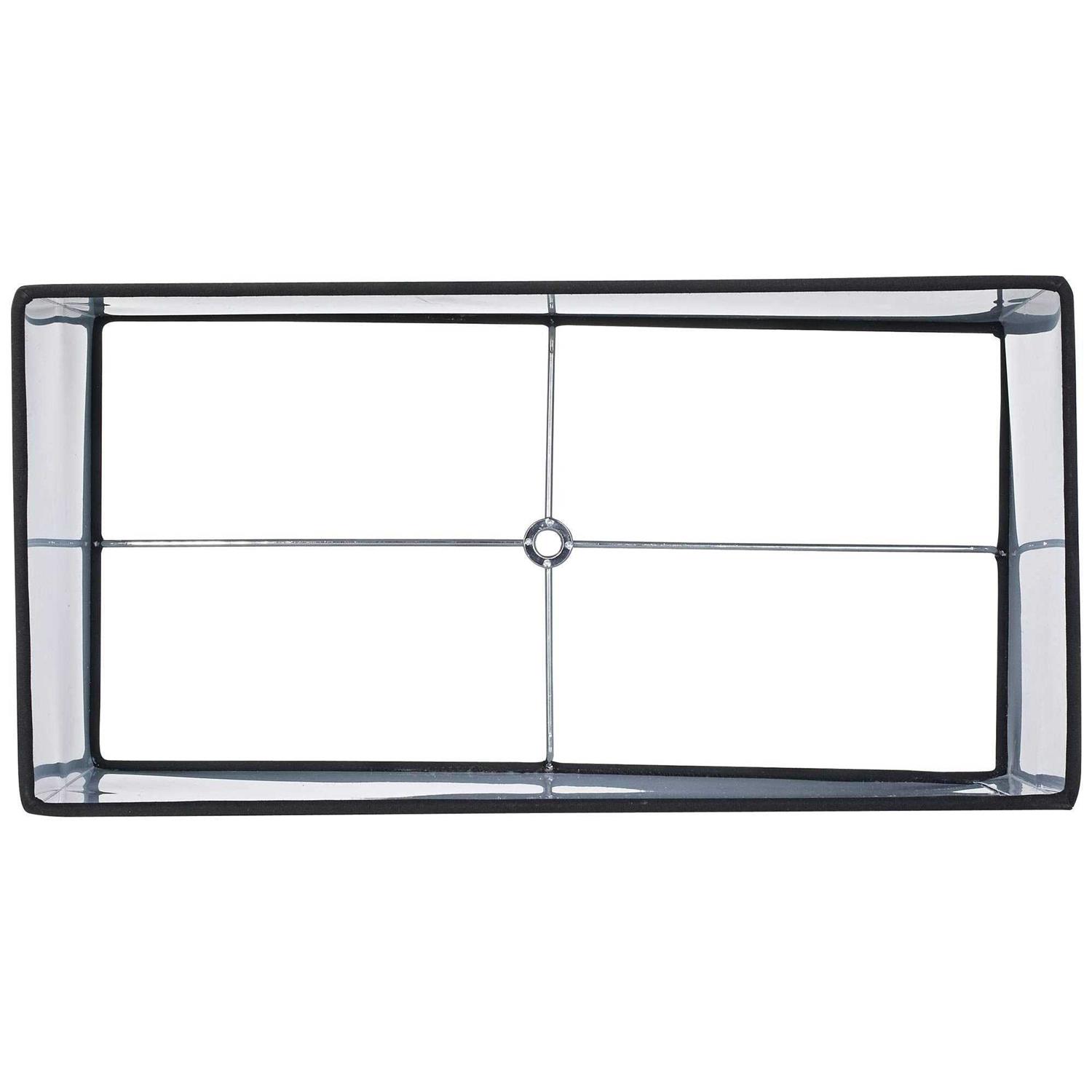 Springcrest Black Medium Rectangular Hardback Lamp Shade 16 Wide x 8 Deep x 10 High Replacement with Harp and Finial - Image 3