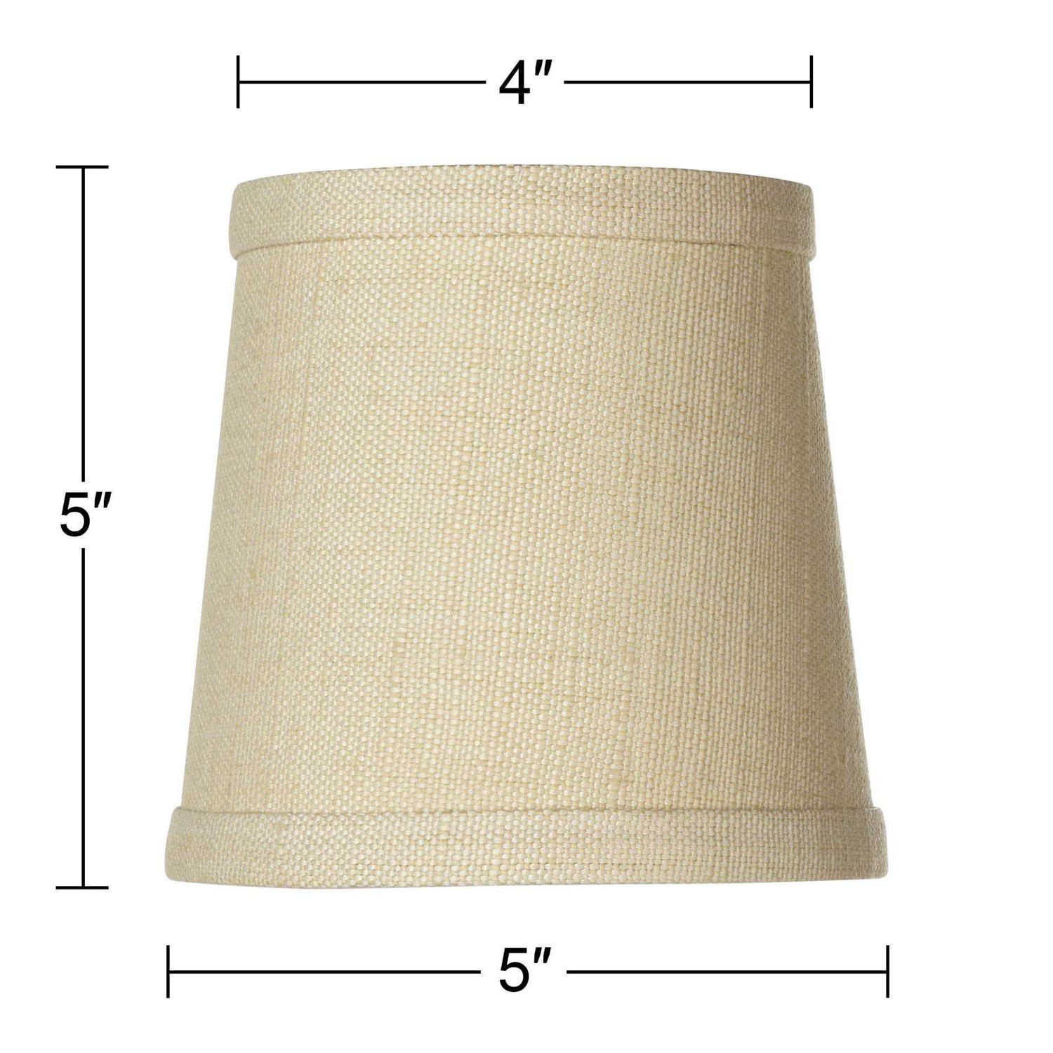 Springcrest Set Hardback Drum Lamp Shades Nallad Herbal Beige Small 4 Top x 5 Bottom x 5 High Candelabra Clip-On Fitting - Image 5