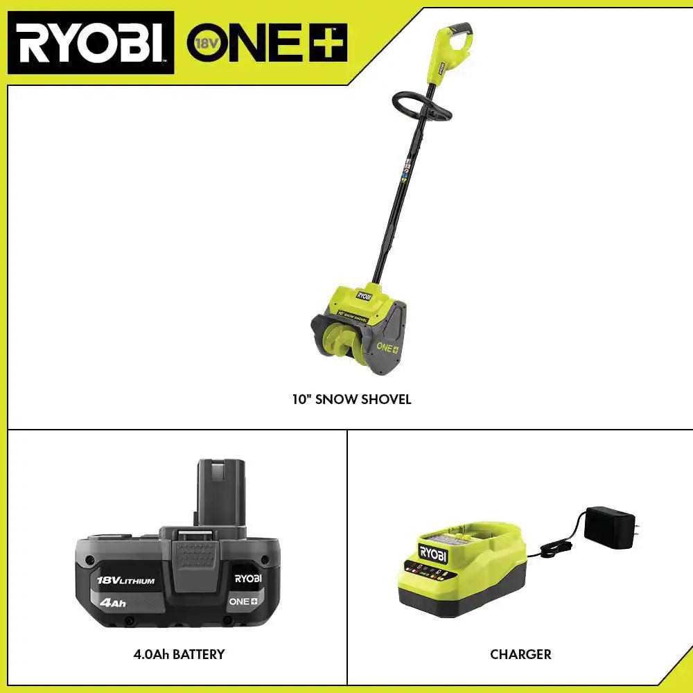 RYOBI ONE+ 18V 10 in. Cordless Electric Snow Shovel with 4.0 Ah Battery and Charger - Image 3
