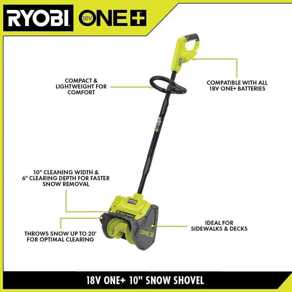 RYOBI ONE+ 18V 10 in. Cordless Electric Snow Shovel with 4.0 Ah Battery and Charger - Image 5