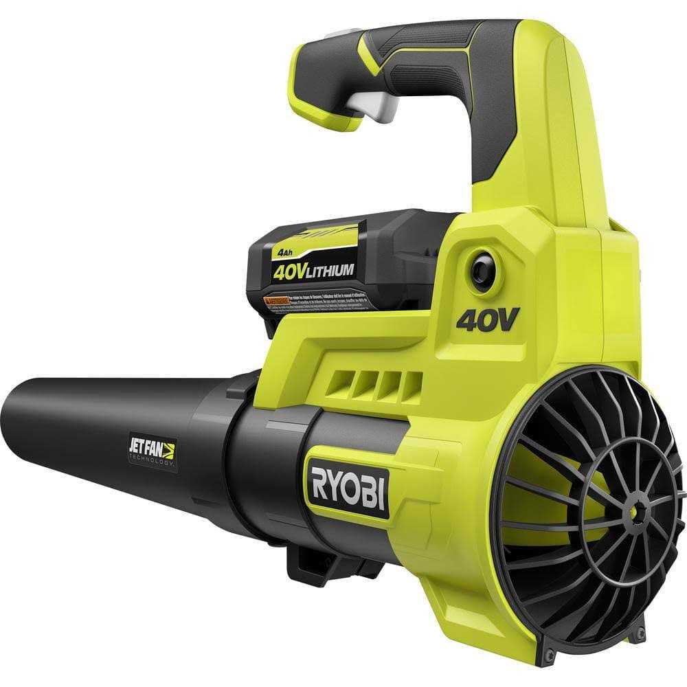 RYOBI 40V 110 MPH 525 CFM Cordless Battery Variable-Speed Jet Fan Leaf Blower with 4.0 Ah Battery and Charger - Image 3