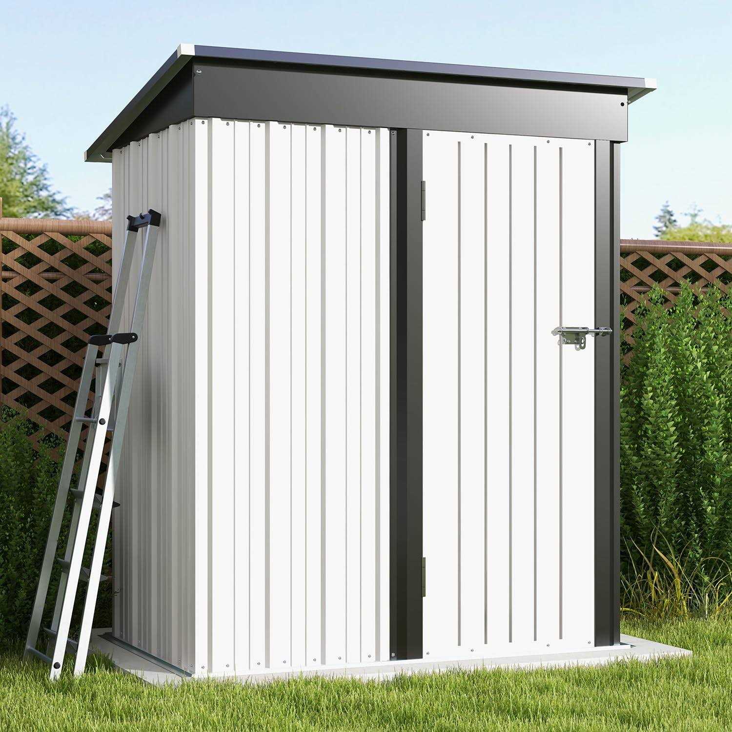 Patiowell 5x3 FT Outdoor Storage Shed, Garden Tool Shed with Sloping Roof and Lockable Door - Image 3
