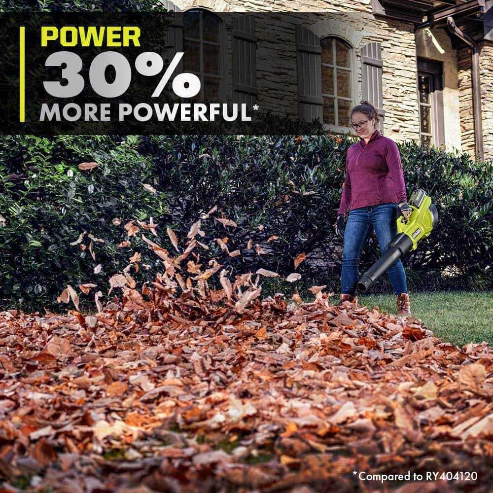 RYOBI 40V HP Brushless Whisper Series 155 MPH 600 CFM Cordless Blower & Leaf Battery and - Image 4