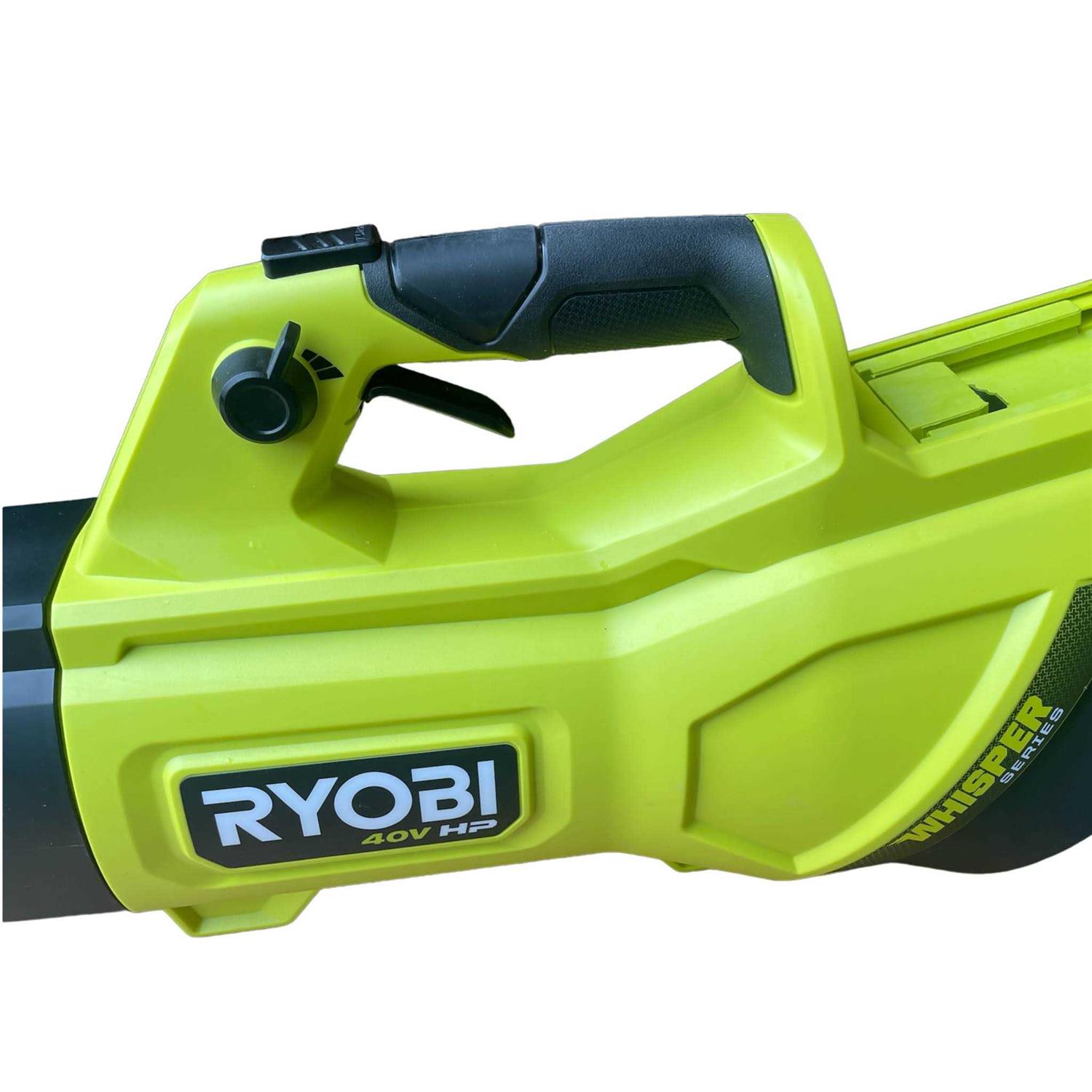 RYOBI 40V HP Brushless Whisper Series 155 MPH 600 CFM Cordless Blower & Leaf Battery and - Image 5