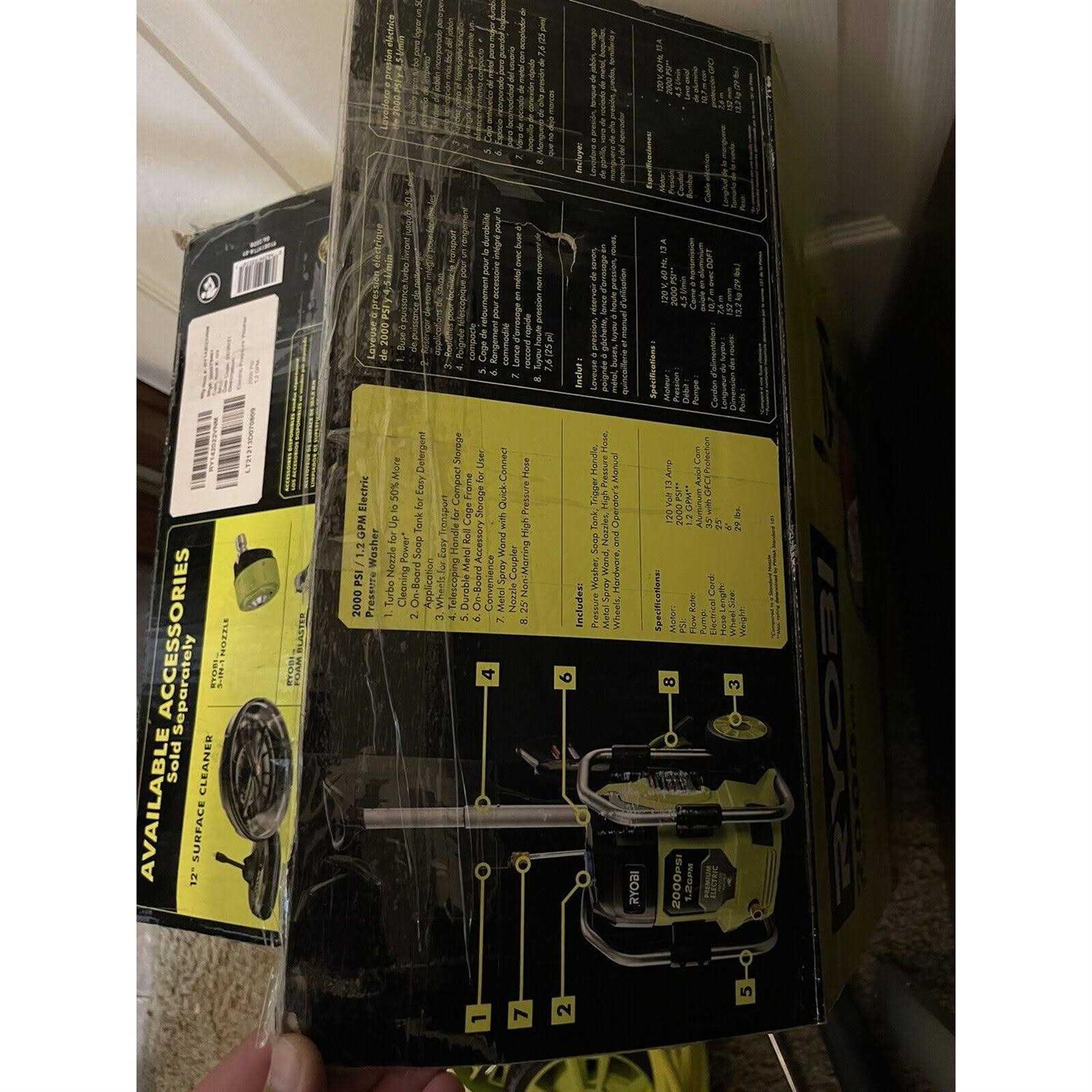 RYOBI 2000 PSI 1.2 GPM Cold Water Electric Pressure Washer - Image 3