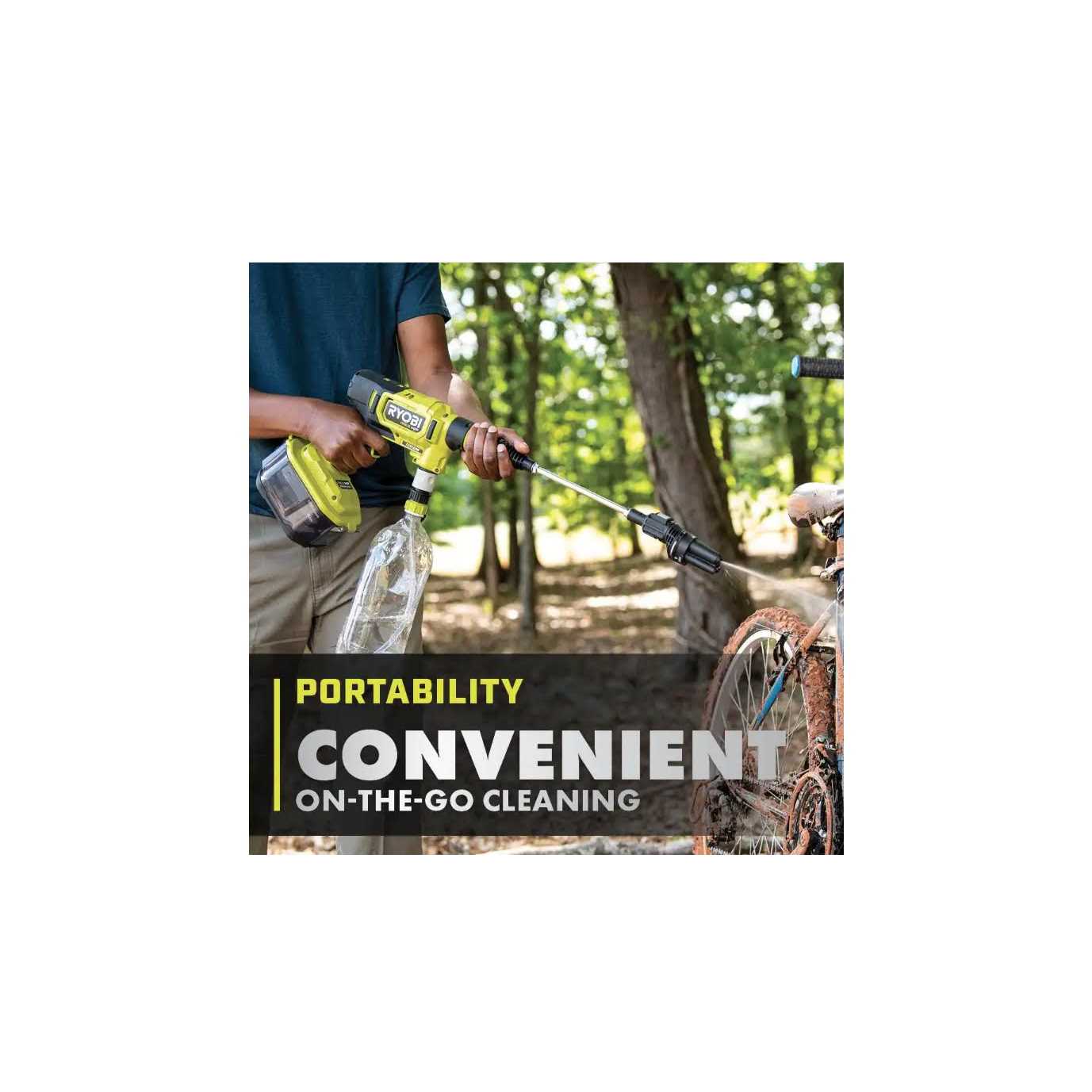 Ryobi ONE+ HP 18V Brushless EZClean 600 PSI 0.7 GPM Cordless Cold Water Power Cleaner with 4.0 Ah Battery and Charger - Image 3