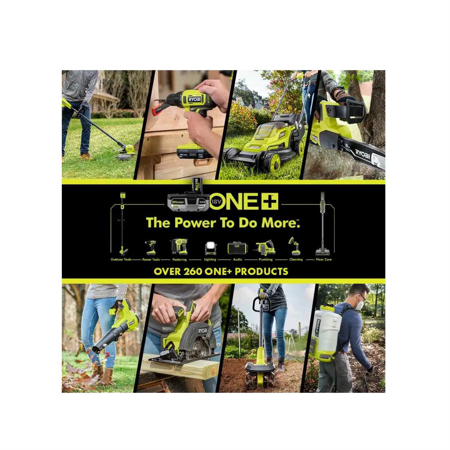 RYOBI ONE+ 18V Cordless Battery Outdoor Patio Sweeper - Image 4