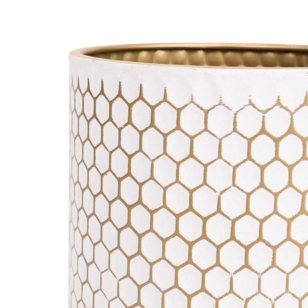 Aspire Home Accents Honeycomb Mid-Century Modern Planter with Tall Metal Base - Image 5