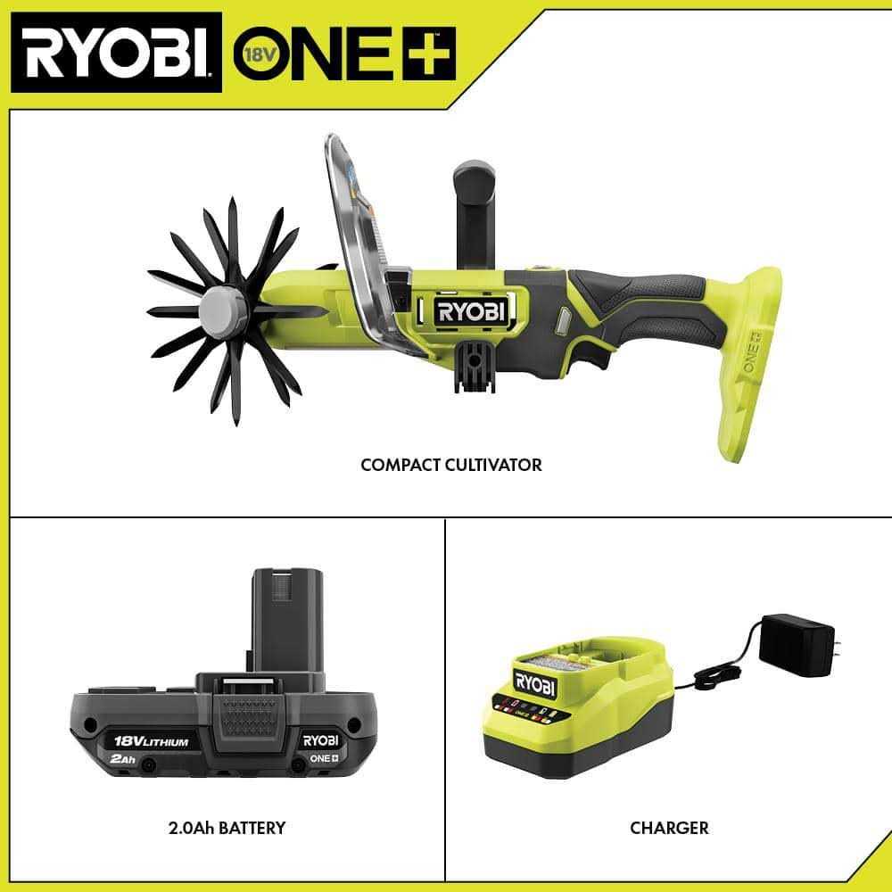 RYOBI ONE+ 18V Cordless Compact Battery Cultivator with 2.0 Ah Battery and Charger - Image 4