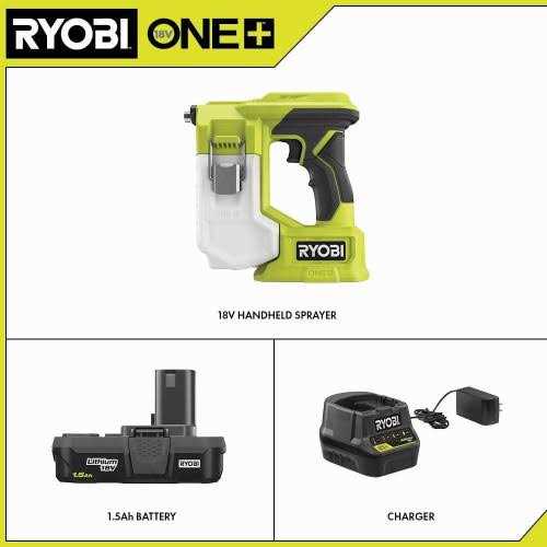 Ryobi ONE+ 18V Cordless Handheld Sprayer Kit with 1.5 Ah Battery and Charger - Image 4