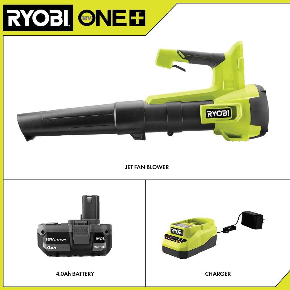 RYOBI ONE+ 18V 100 MPH 325 CFM Cordless Battery Variable Speed Jet Fan Leaf Blower w Leaf - Image 4