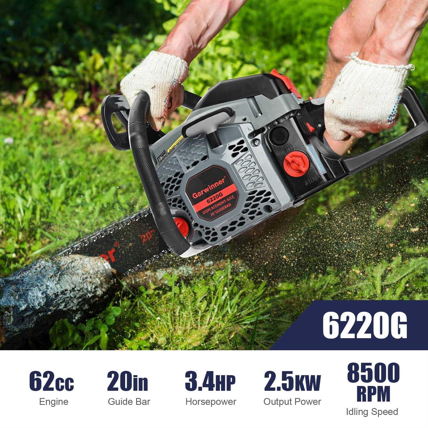 Salem Master 6220H Chainsaw for Trees GAS Powered 62cc 2-Cycle GAS Chainsaw - Image 3