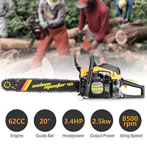 Salem Master 6220H Chainsaw for Trees GAS Powered 62cc 2-Cycle GAS Chainsaw - Image 4