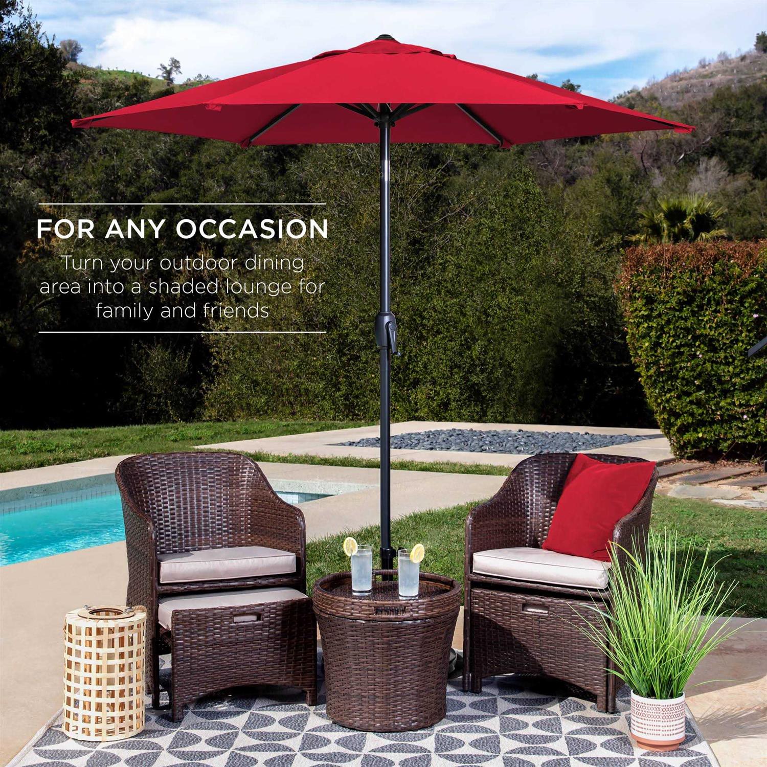 Best Choice Products 7.5ft Heavy-Duty Outdoor Market Patio Umbrella w/ Push Button Tilt - Image 4
