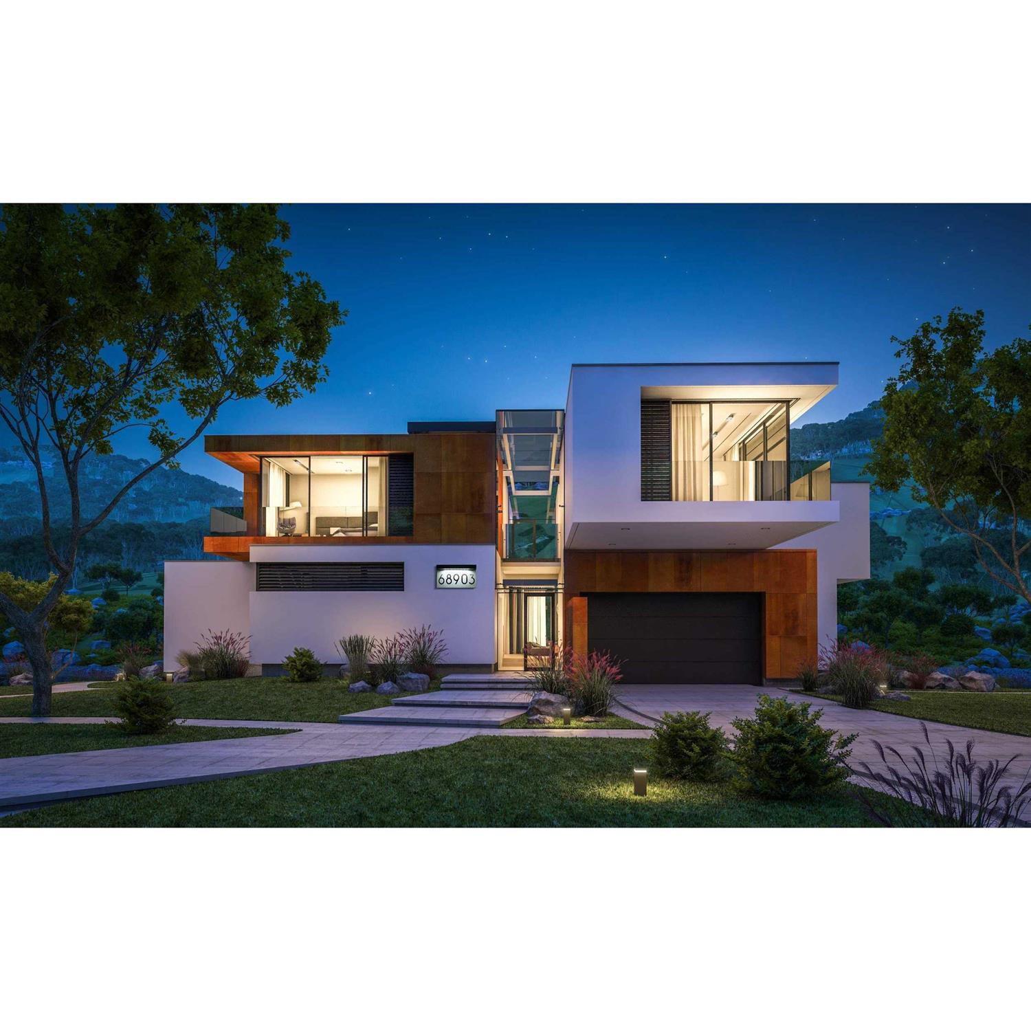 Percompile Aluminum Address Plaques for House Solar Powered House Number for Outside - Image 4